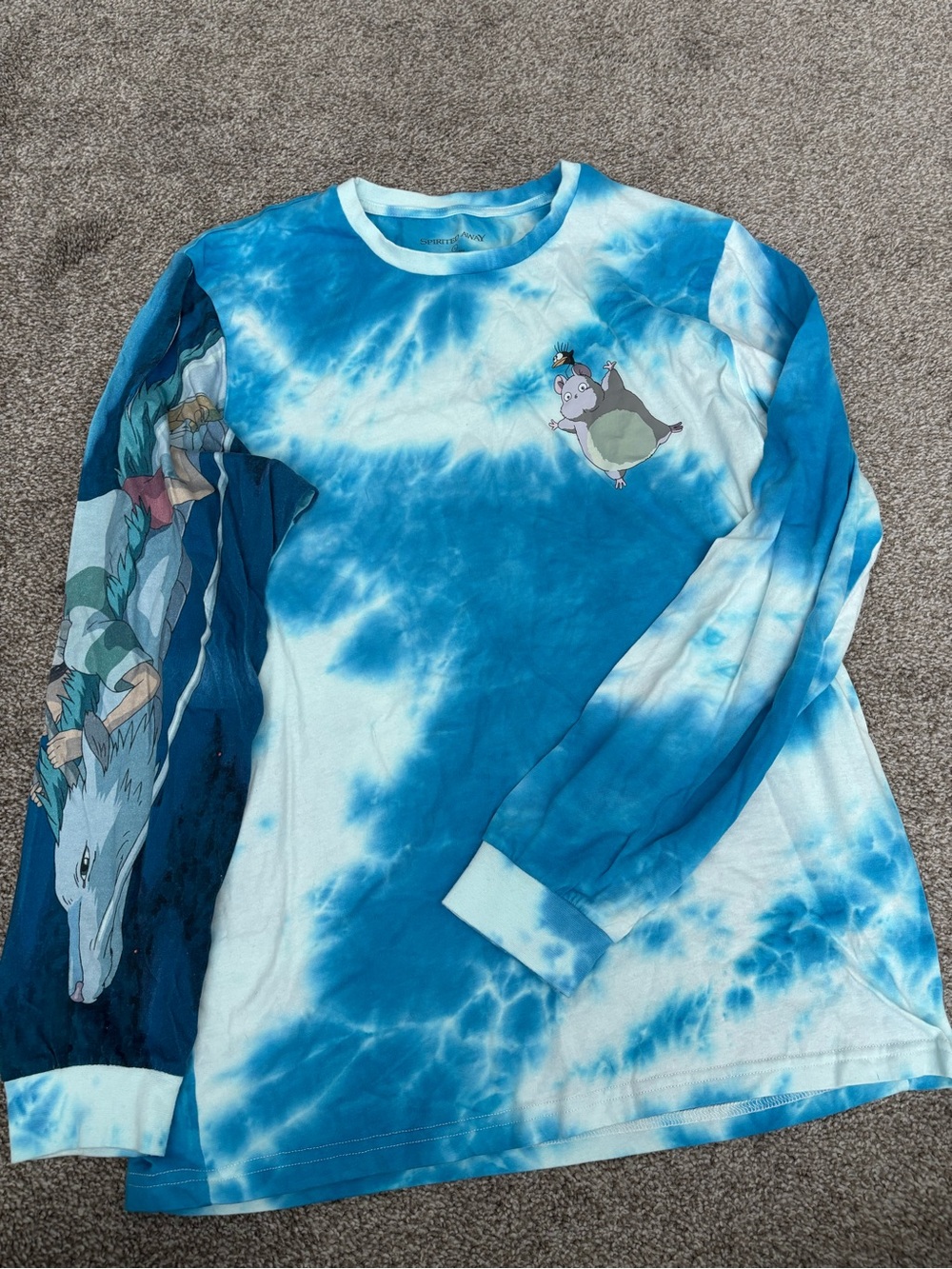 Spirited Away Blue Tie-Dye Long Sleeve Tee